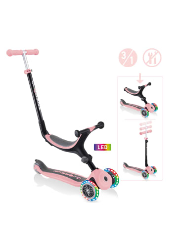 3in1 Aufsitzrad, Laufrad, Scooter GO-UP FOLDABLE LIGHTS in pastellrosa
