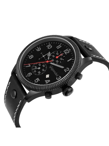 Quarzuhr Chronograph "RED BARON" in Schwarz