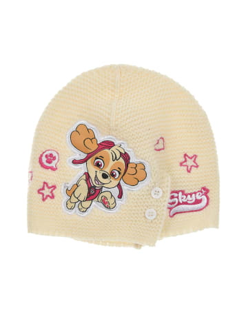 Wintermütze mit Bommel in Weiß