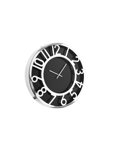 Wanduhr Schwarz/Silber ?40 cm in Schwarz/Silber