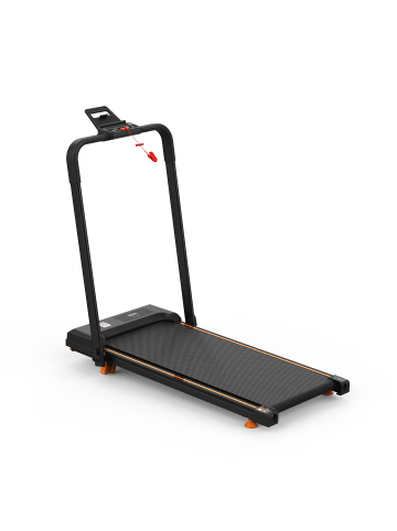 Laufband in Schwarz 2-in-1 klappbar 120 kg mit Neigung für Heimbüro