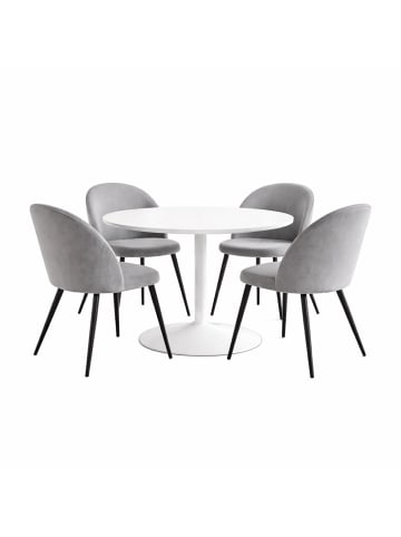 Essgruppe Carry Weiß, grau 110 x 110 cm