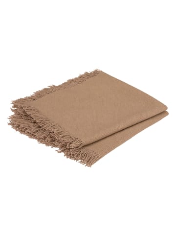 Baumwollservietten mit Fransen MAHA, 2er Set in Beige, 40 x 40 cm