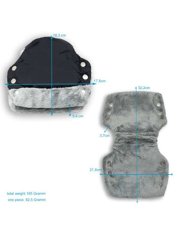 Handwärmer Handschuhe Universal Fleece für Buggy Kinderwagen in Schwarz