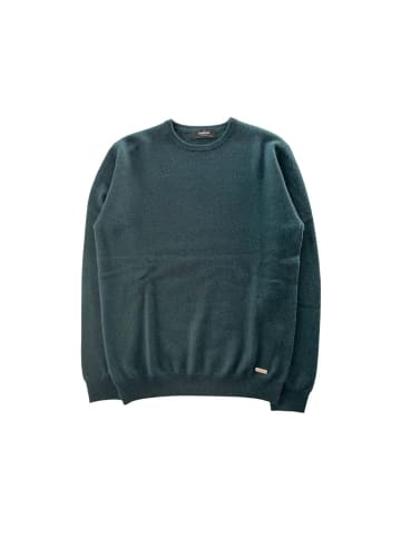 Zweifarbig Grün Kaschmir Herren Pullover