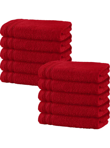 Duschtuch 10er-Pack Heidelberg in rot