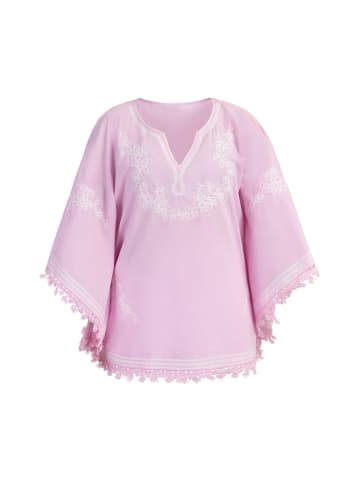 Women Poncho in Rosa Weiss