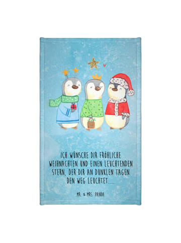 Handtuch Winterzeit Heilige drei Könige mit Spruch in Eisblau