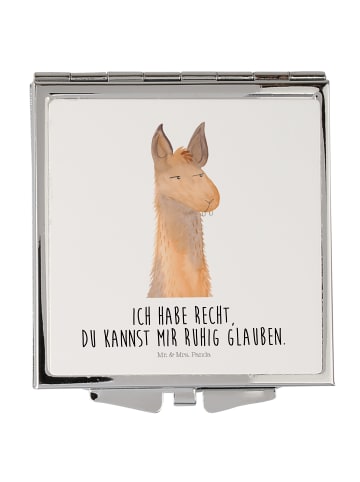 Handspiegel Lamakopf Genervt mit Spruch in Weiß