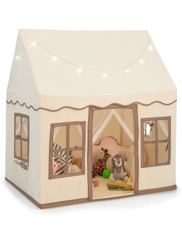 Spielhaus mit Sternenlichtern in Creme