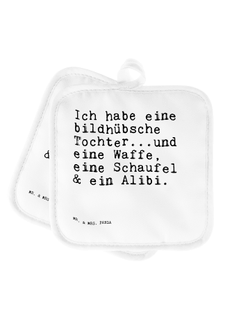 Topflappen Ich habe eine bildhübsche... mit Spruch in Weiß
