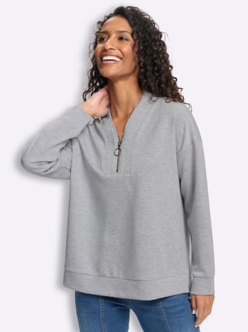 Sweatshirt in grau-meliert