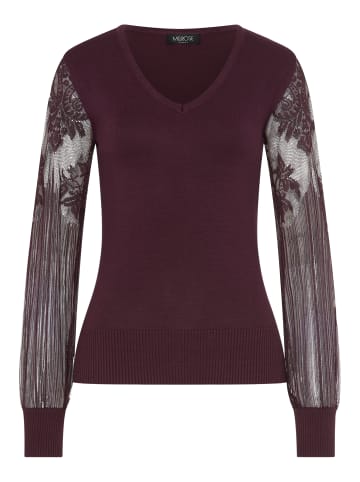 V-Ausschnitt-Pullover in bordeaux
