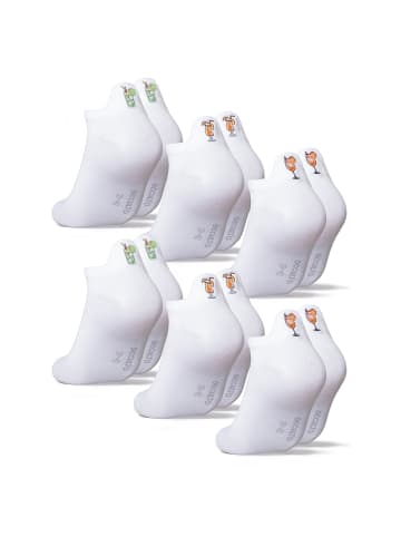 6er Pack Motiv Sneaker Socken Luca in Drinks