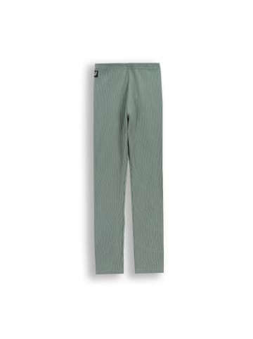 Gerippte Leggings mit langem Bein in grün