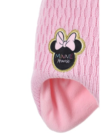 Wintermütze mit Bommel in Rosa