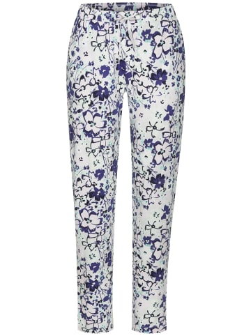 Pyjamahose in grau - rosa - geblühmt