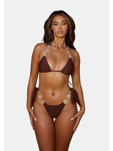 Bikinihose Triple Charm Tie Side Brazilian in Coffee