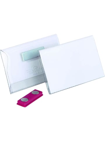 Namensschilder quer 54x90mm mit Magnet transparent Packung mit 25 S...