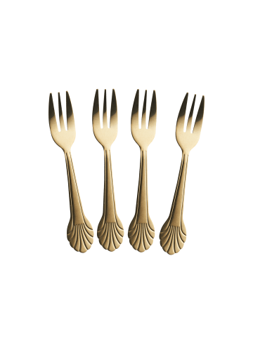 Kuchengabel Rostfreier Stahl 4er in gold
