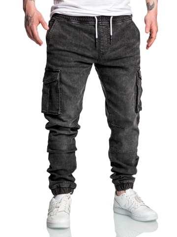 Sweathose im Denim Look ALSIP in Schwarz