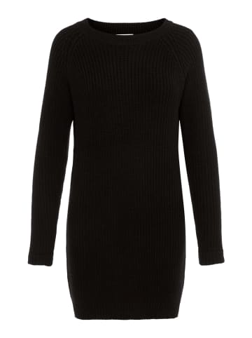 Langarm Strick Kleid NMSIESTA Legeres Midi Dress Shirt Kleid in Schwarz