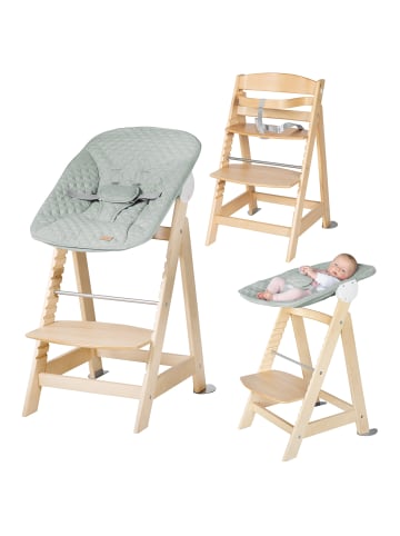 Treppenhochstuhl 'Born Up' Set 2in1 - 'roba Style' frosty green - ab Geburt