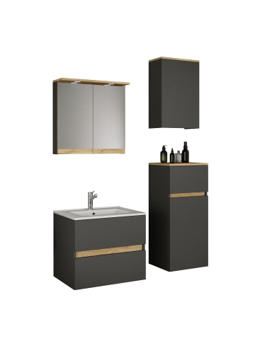 5 tlg. Badmöbel-Set mit Waschbecken Cosila-I 61 cm in Anthrazit