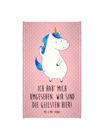 Handtuch Einhorn Mann mit Spruch in Rot Pastell