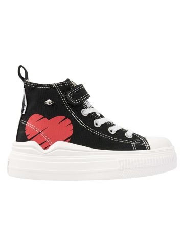 Sneaker Kaya flow mid in schwarz/rotes herz