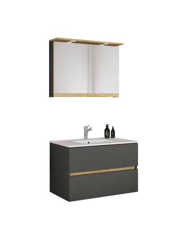 3 tlg. Badmöbel-Set mit Waschbecken Cosila-I 81 cm in Anthrazit