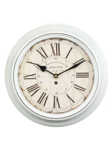 Wanduhr aus Metall in Weiß - 30 cm