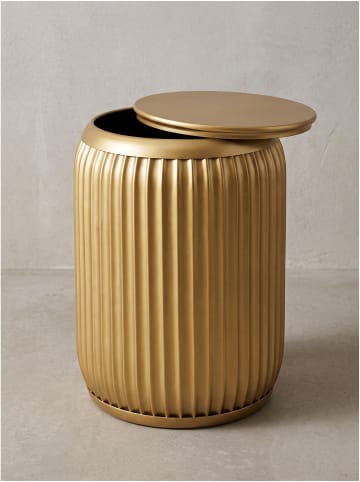 Beistelltisch lackiertes Eisen, handgefertigt, Modern in Gold