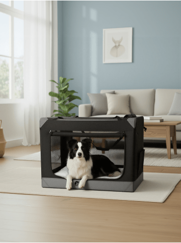 Tiertransporttasche Bax in Schwarz-Grau - (B)76.2 x (H)53.4 x (T)53.4 cm