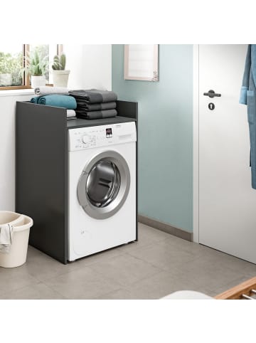 Waschmaschinenumbau grau, Überbauschrank für Waschmaschine und Trockner