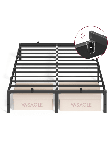 Bettgestell Conner in Schwarz - (B)140 x (H)35.6 x (T)200 cm
