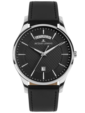 Herrenuhr London mit Lederband Schwarz
