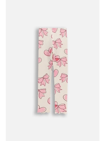 Gerippte Leggings mit langem Bein in ecru