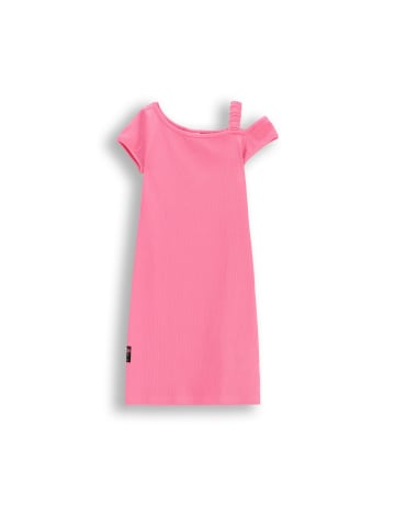 Geripptes Kleid in rosa