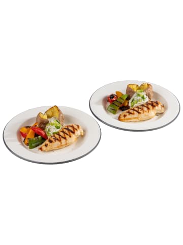 2er Set: Teller flach in cremeweiß - Ø 26 cm 