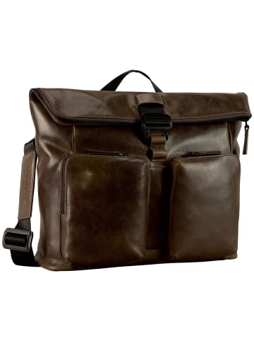 Porto Umhängetasche Leder 32 cm graubraun