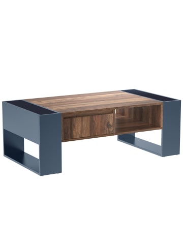 Couchtisch in Anthrazit Holzoptik mit 1 Schublade und 2 Staufächern Doppelseitig