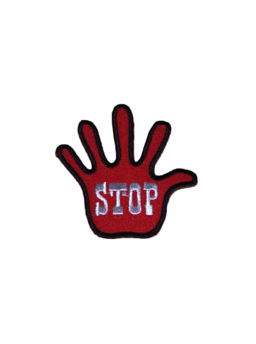 Stop Sign Symbol LogoApplikation Bügelbild inRot