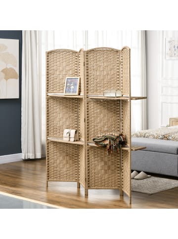 Raumteiler-160 x 1,6 x 170 cm-Naturholz-Optik