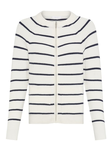 Strickjacke in offwhite-marine gestreift
