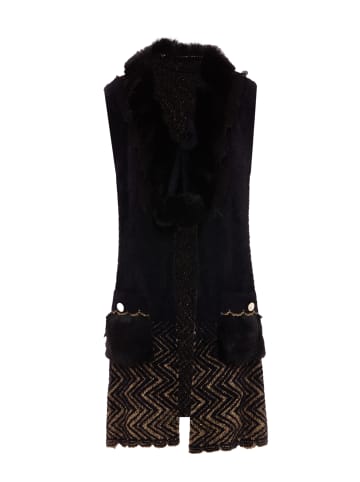 Damen Strickjacke in Schwarz Gold