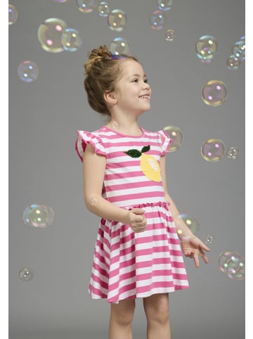 Jerseykleid in pink geringelt