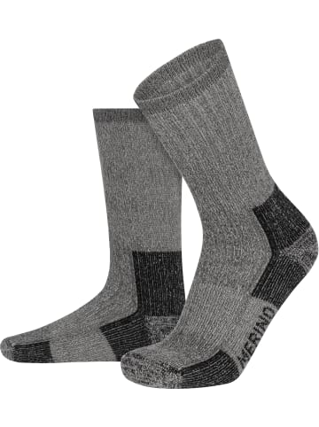 1 Paar 100% Merino Wollsocken Wandersocken in Grau