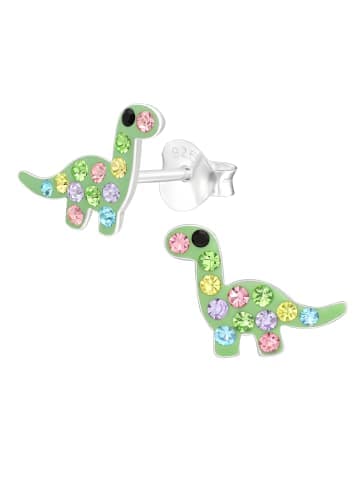Kinder Ohrringe 925 Silber Dino in Grün