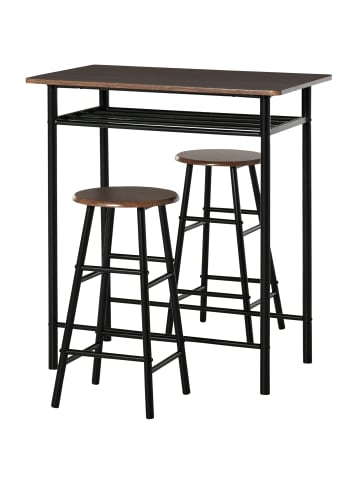 Bartisch Set in Schwarz 80L x 50B x 90H cm